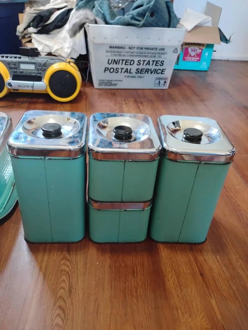 Vintage MCM General Steel Wares Cannister Cake Taker Set